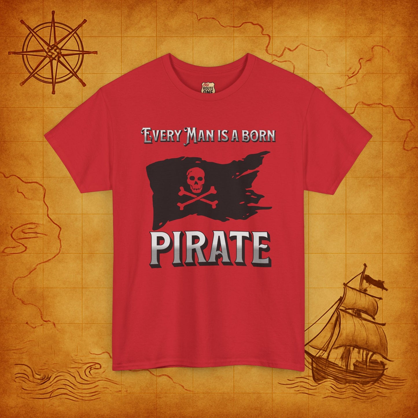 Every Man is a Born Pirate, Flag Skull & Cross Bones Tee
