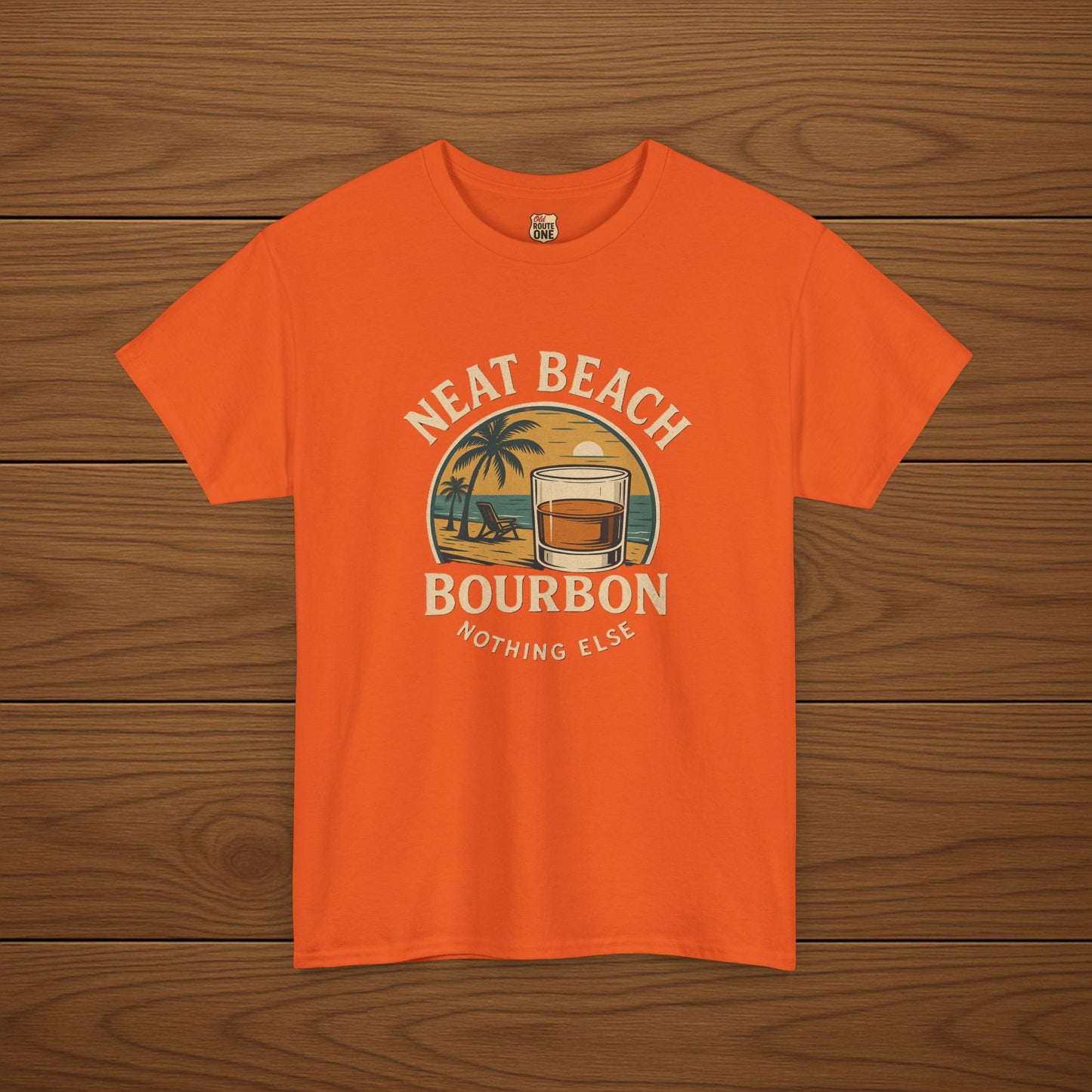 NEAT BEACH Cotton T-shirt, Stylish Casual Wear, Gift for Whiskey Enthusiasts, Perfect for Parties & Celebrations