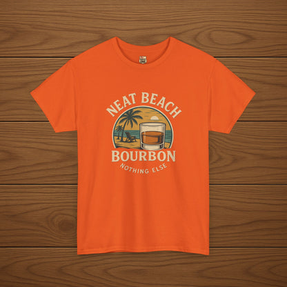 NEAT BEACH Cotton T-shirt, Stylish Casual Wear, Gift for Whiskey Enthusiasts, Perfect for Parties & Celebrations