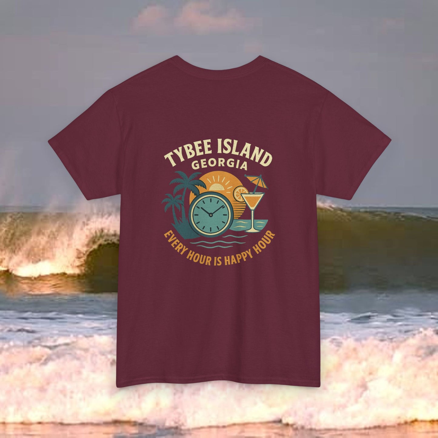 Tybee Island Georgia Vacation Every Hour Is Happy Hour, Everyday Tees, Gift for Him/Her, Comfortable Fashion, Eco-Friendly