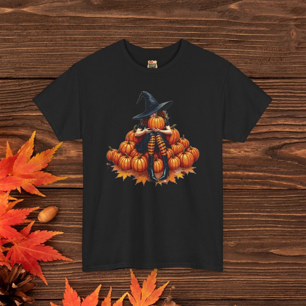 Peeking Witch & Pumpkin Tee