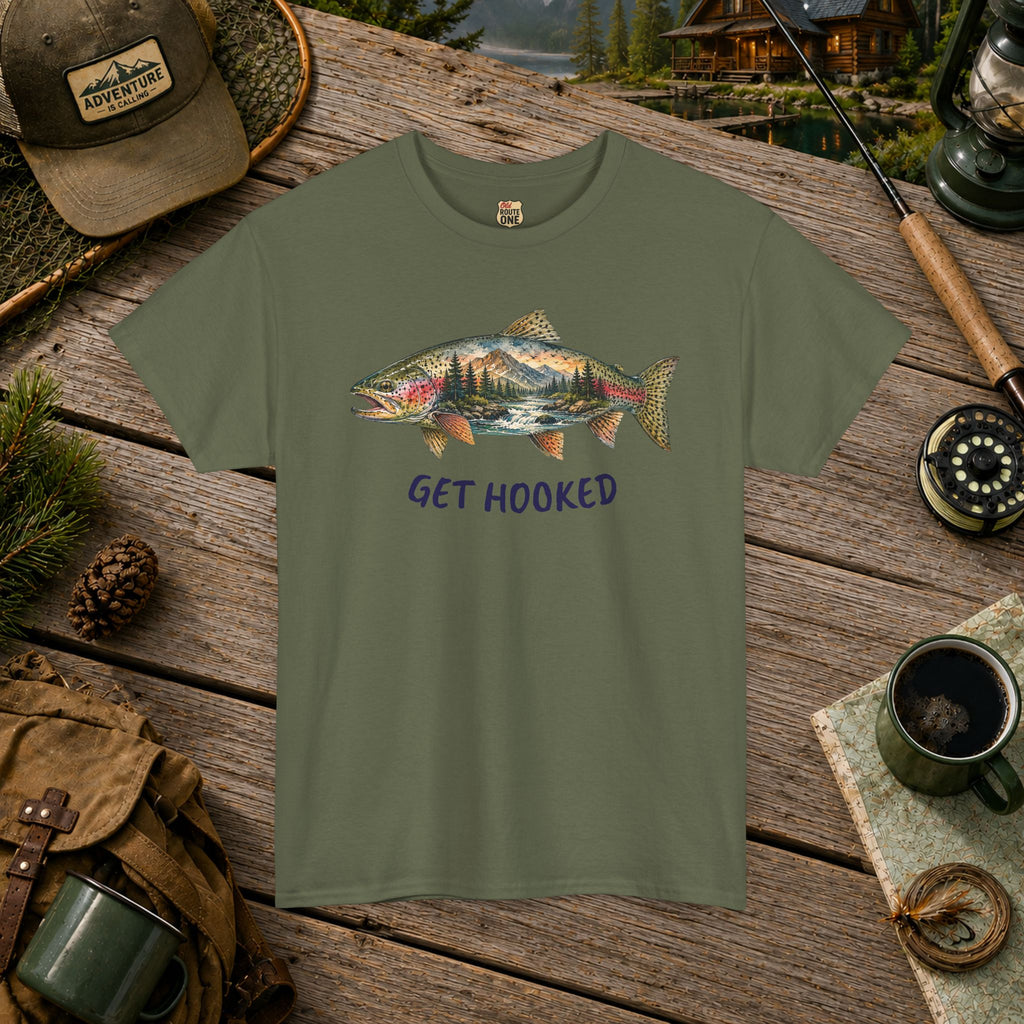 Get Hooked Trout Fishing T‑Shirt