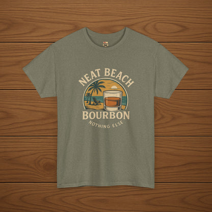 NEAT BEACH Cotton T-shirt, Stylish Casual Wear, Gift for Whiskey Enthusiasts, Perfect for Parties & Celebrations