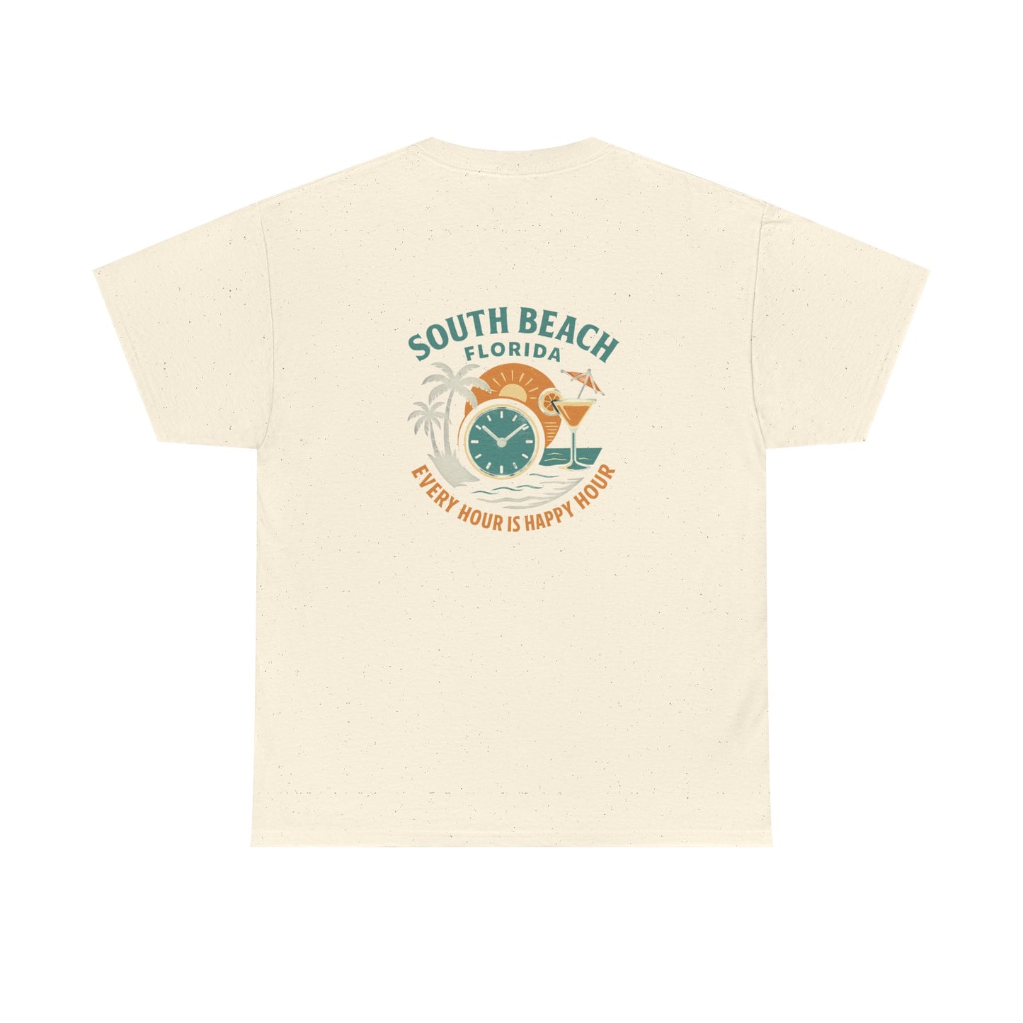 South Beach Florida Every Hour Is Happy Hour, Everyday Tees, Gift for Him/Her, Comfortable Fashion, Eco-Friendly