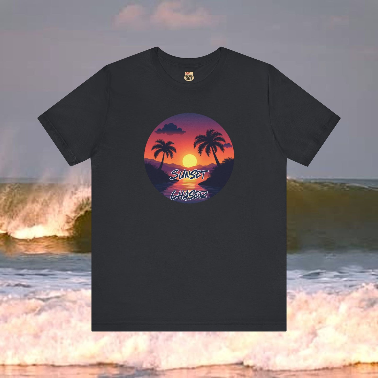 Sunset Chaser T-shirt,  tropical palms, comfy cozy beach shirt