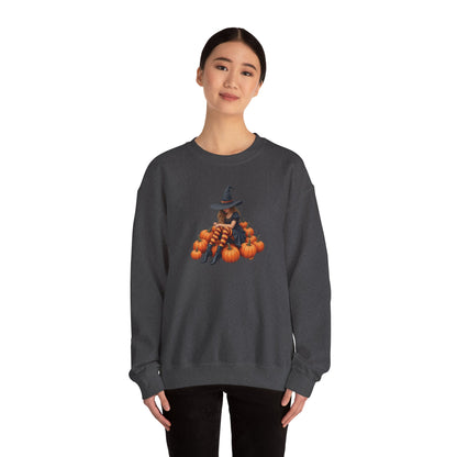 Shy Witch Halloween Pumpkin Crewneck Sweatshirt Cozy Fall Apparel Season Gift for her  Unisex Sweatshirt Halloween Decor Fall Fashion