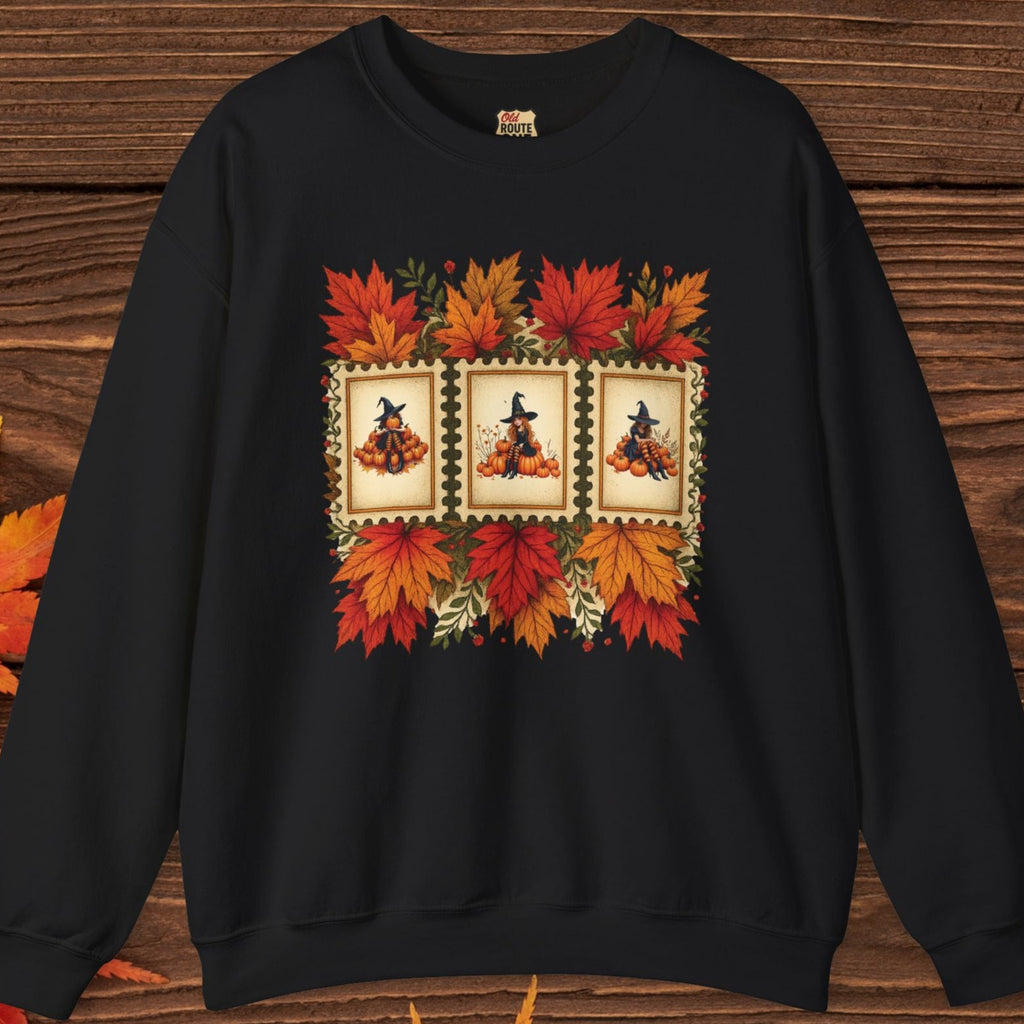 Autumn Leaves Witch Pumpkin Sweatshirt