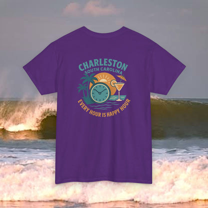 Charleston South Carolina Every Hour Is Happy Hour, Everyday Tees, Gift for Him/Her, Comfortable Fashion, Eco-Friendly