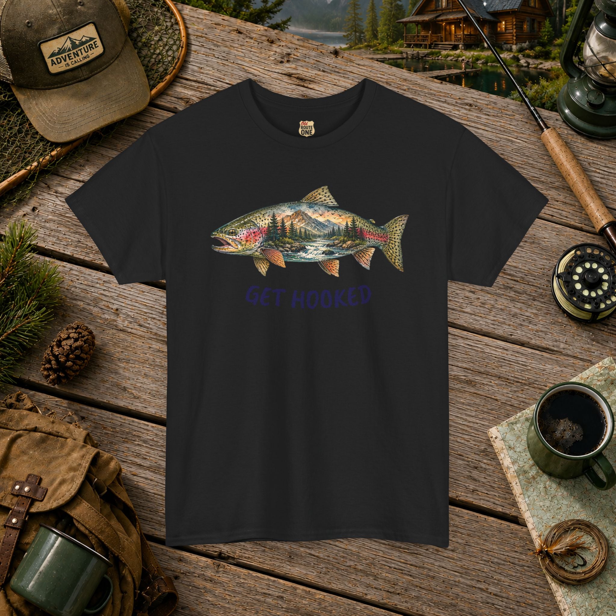 Get Hooked Trout Fishing T‑Shirt