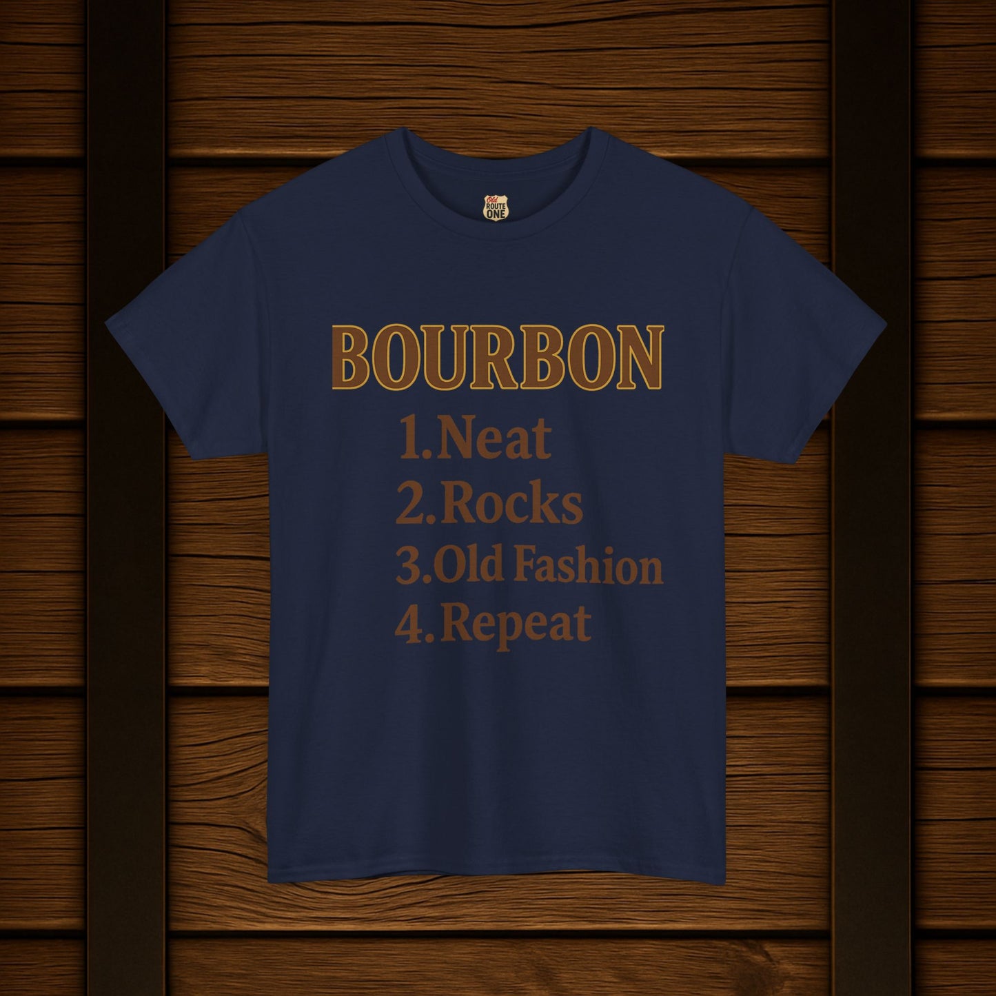 Bourbon Neat, Rocks, Old Fashion, Repeat T-shirt