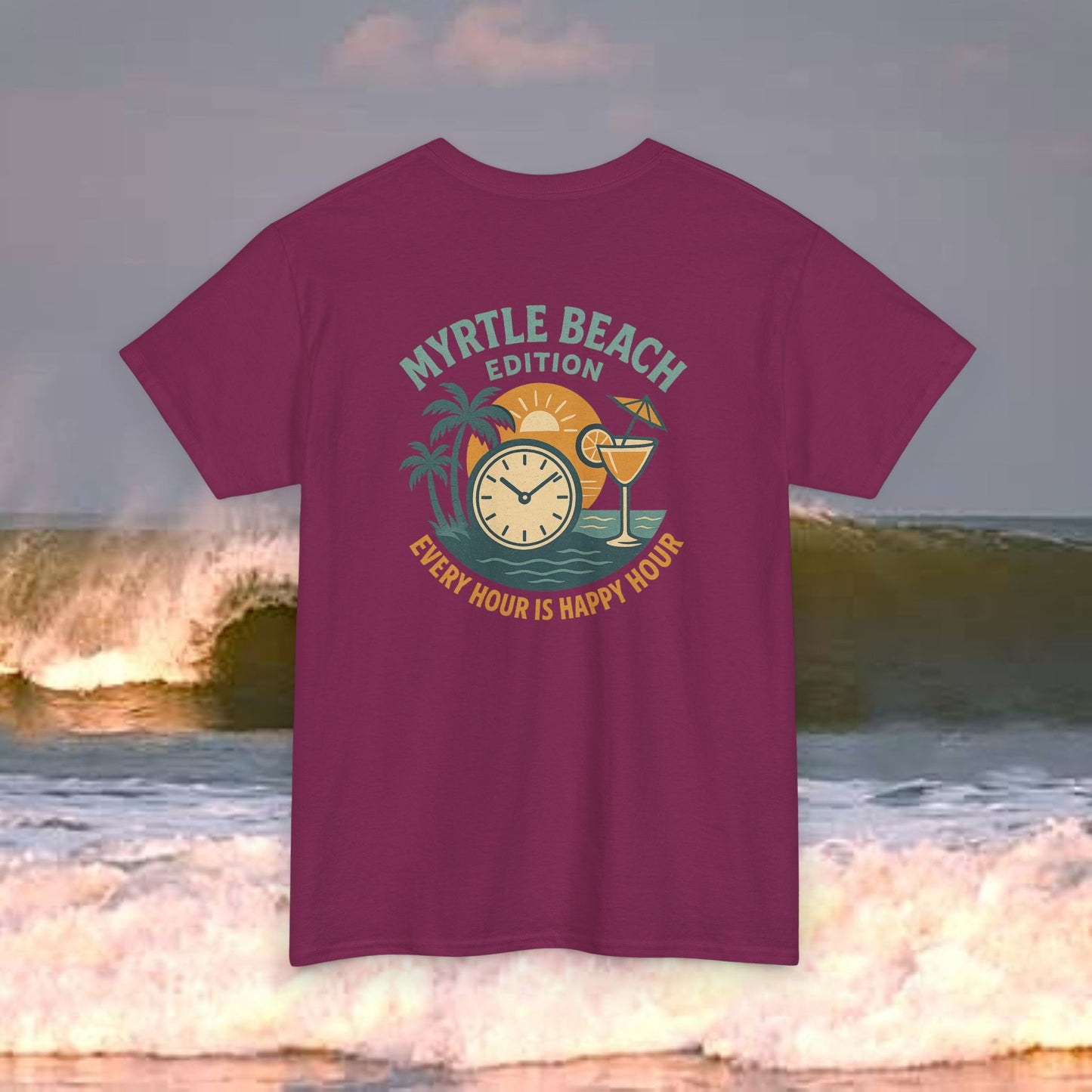 Myrtle Beach Edition Every Hour Is Happy Hour, Everyday Tees, Gift for Him/Her, Comfortable Fashion, Eco-Friendly