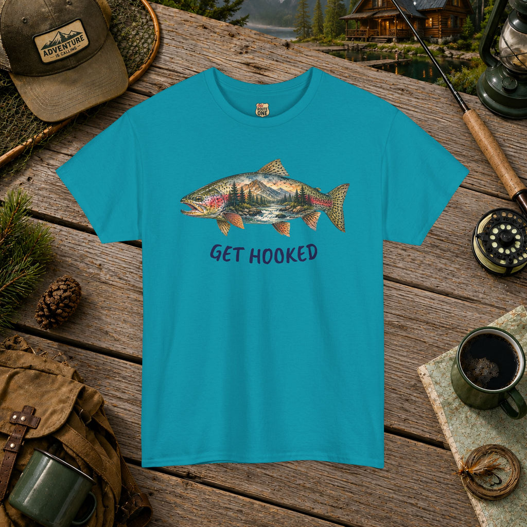 Get Hooked Trout Fishing T‑Shirt