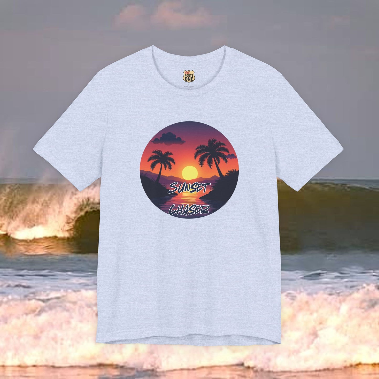 Sunset Chaser T-shirt,  tropical palms, comfy cozy beach shirt