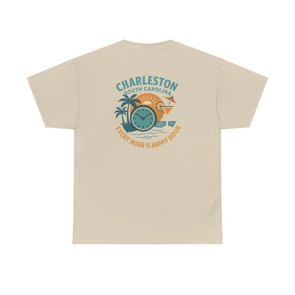 Charleston South Carolina Every Hour Is Happy Hour, Everyday Tees, Gift for Him/Her, Comfortable Fashion, Eco-Friendly