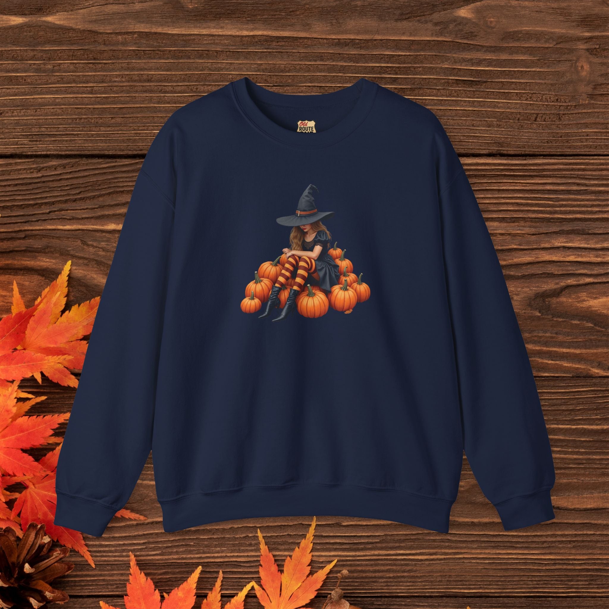 Shy Witch Halloween Pumpkin Sweatshirt