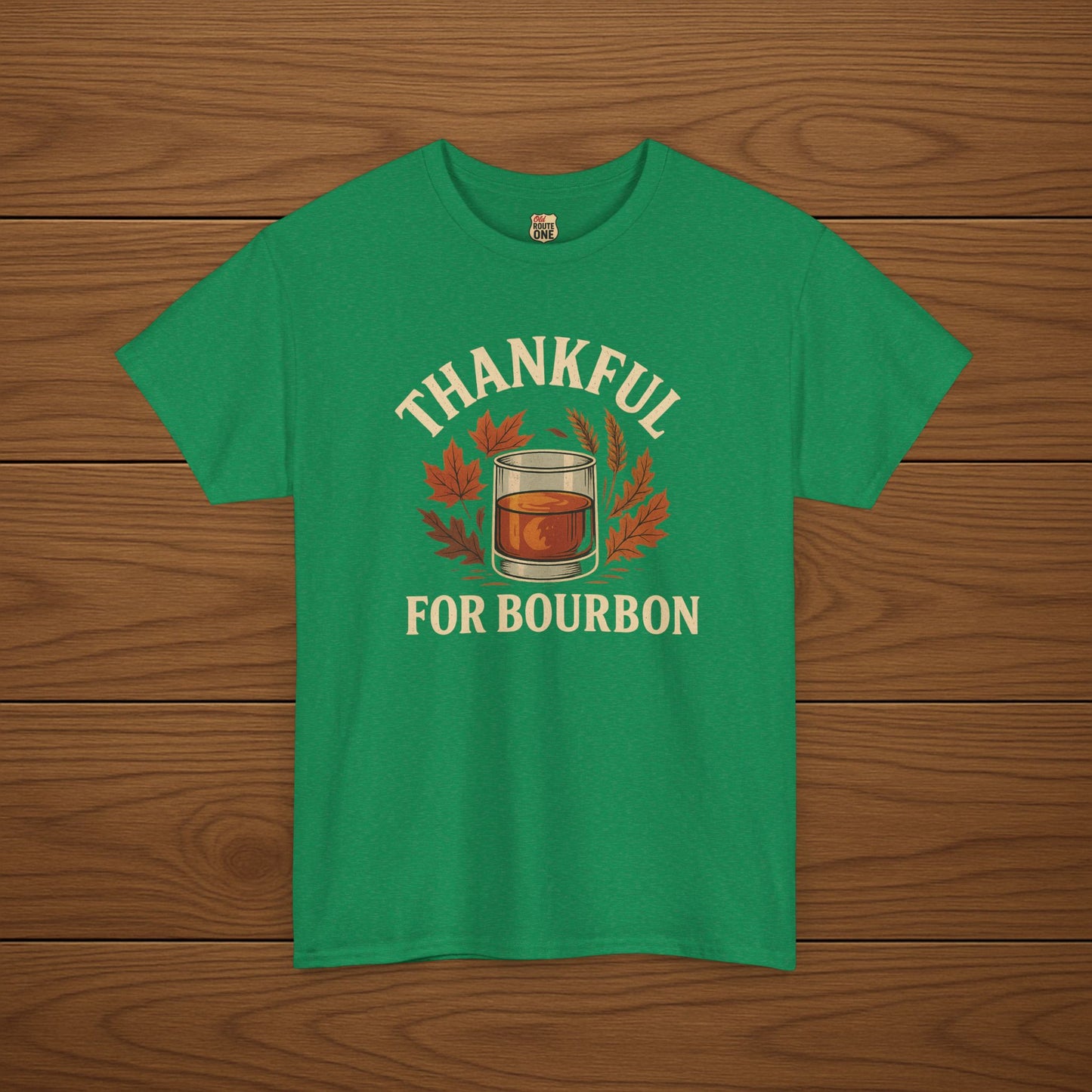 THANKFUL FOR BOURBON Cotton T-shirt, Stylish Casual Wear, Gift for Whiskey Enthusiasts, Perfect for Parties & Celebrations