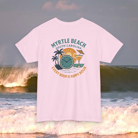 Myrtle Beach South Carolina Every Hour Is Happy Hour, Everyday Tees, Gift for Him/Her, Comfortable Fashion, Eco-Friendly