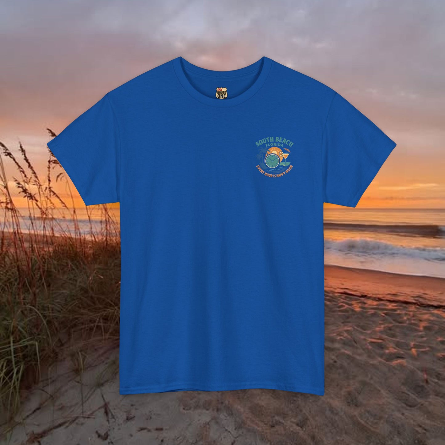 South Beach Florida Every Hour Is Happy Hour, Everyday Tees, Gift for Him/Her, Comfortable Fashion, Eco-Friendly