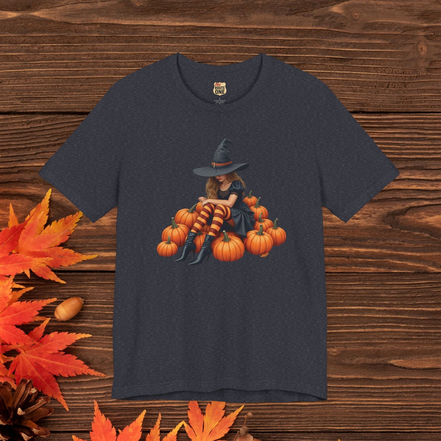 Shy Halloween Witch Short Sleeve Tee - Spooky Fashion, Autumn Style, Pumpkin Lovers Gift, Cute Witch Shirt, Festival Apparel, Comfy [...]