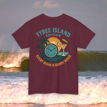 Tybee Island Edition Every Hour Is Happy Hour, Everyday Tees, Gift for Him/Her, Comfortable Fashion, Eco-Friendly