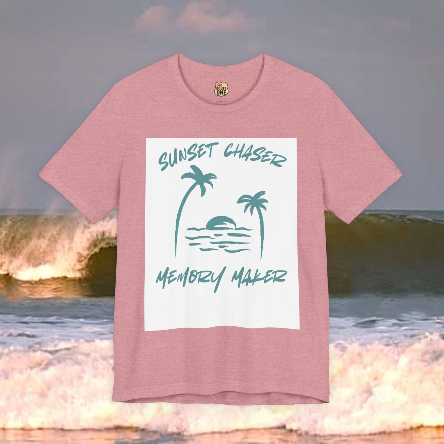 Sunset Chaser Memory Maker T-shirt Tropical Beach Design, Coastal Freedom Collection