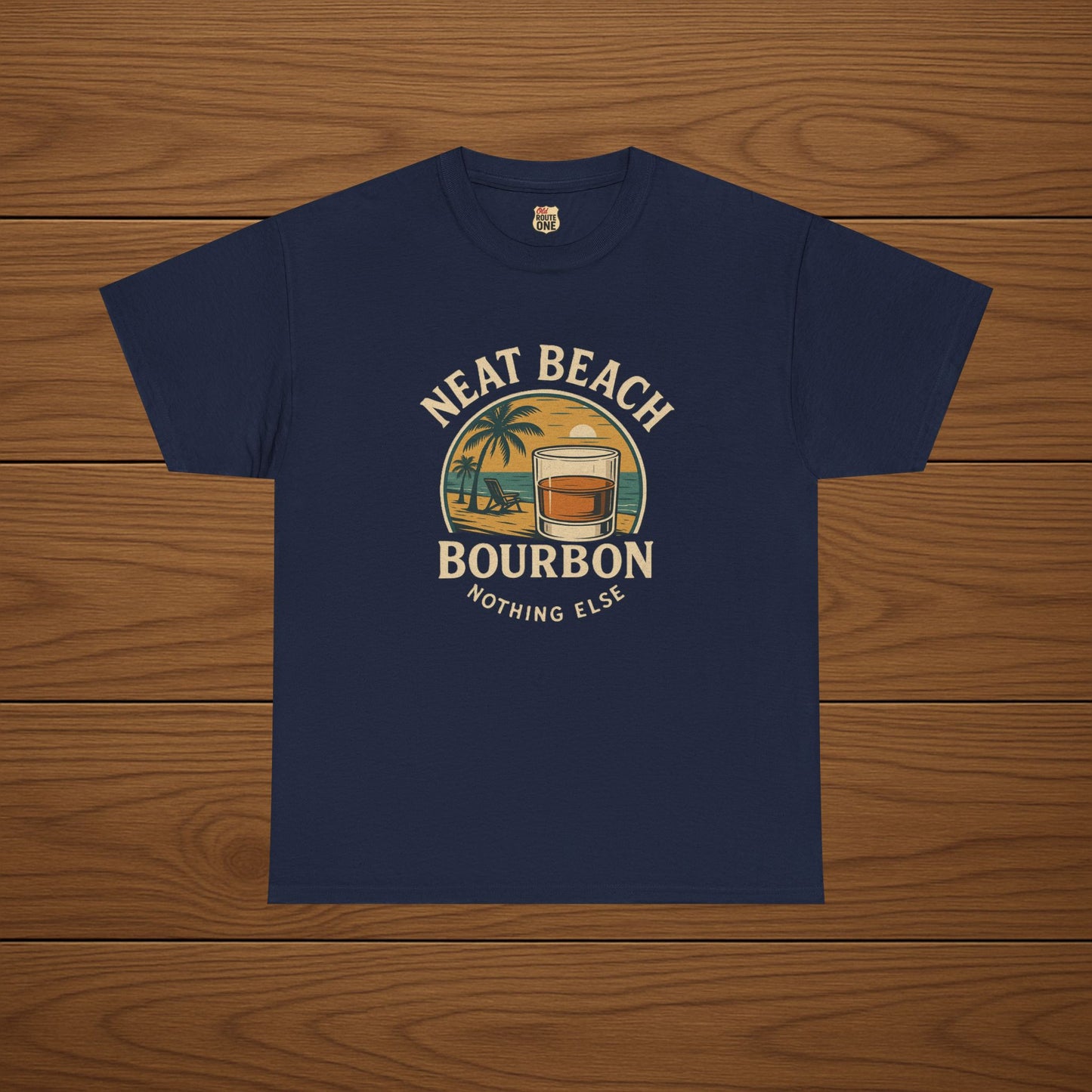 NEAT BEACH Cotton T-shirt, Stylish Casual Wear, Gift for Whiskey Enthusiasts, Perfect for Parties & Celebrations