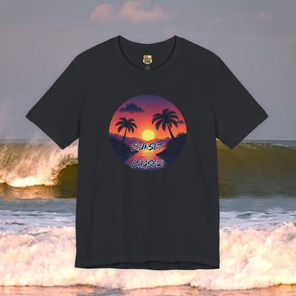 Sunset Chaser T-shirt,  tropical palms, comfy cozy beach shirt