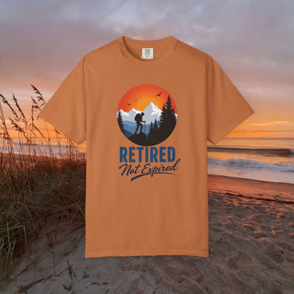 Retired Not Expired, Retirement Gift T-Shirt Dad Birthday tshirt Granddad gift Retired Father Gift Shirt Nature Lover Gift Hiking Tee Outdoors shirt
