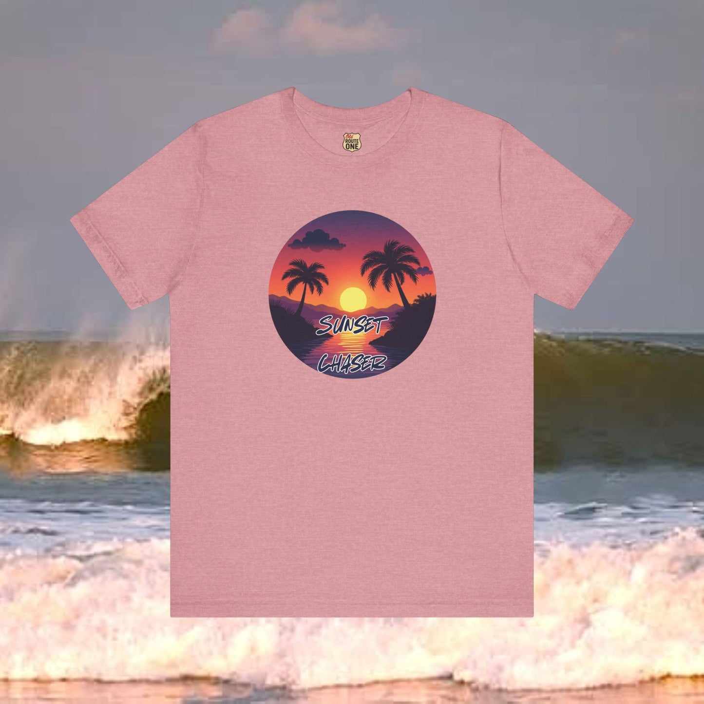Sunset Chaser T-shirt,  tropical palms, comfy cozy beach shirt