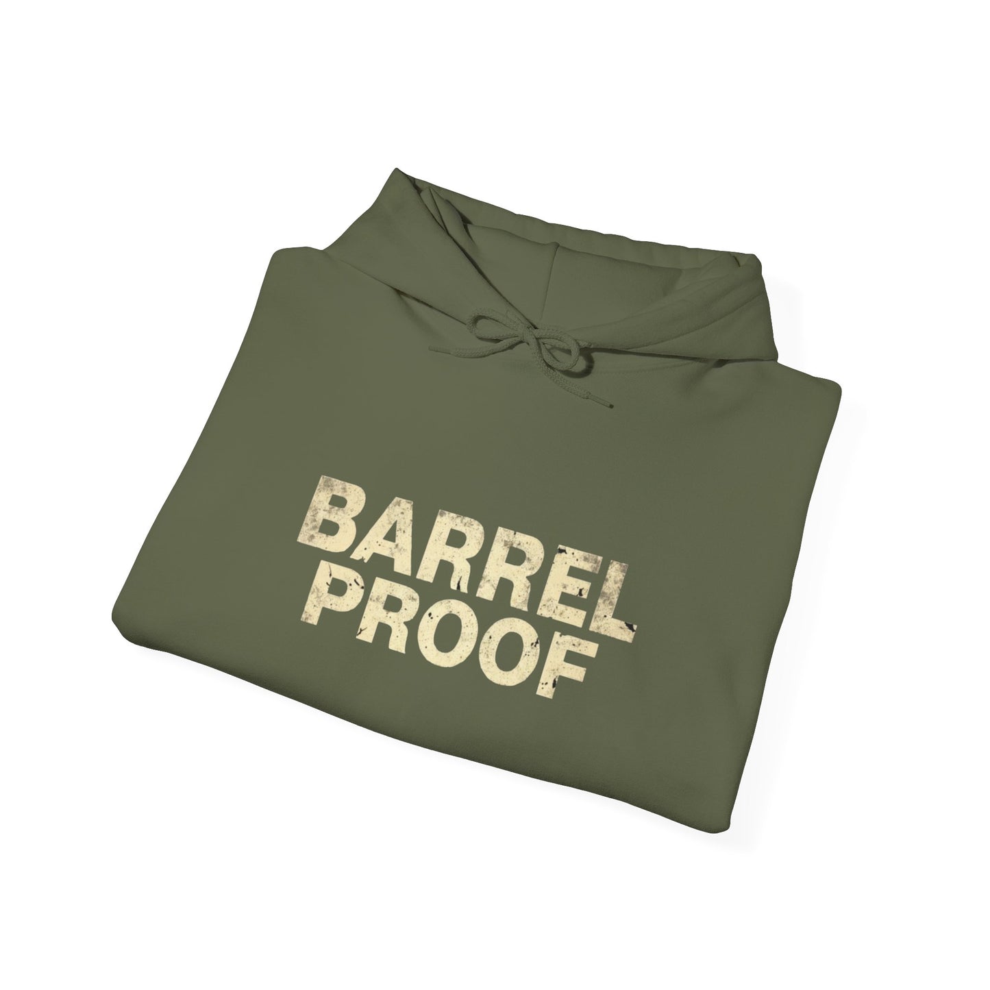 Barrel Proof Hoodie — Vintage Whiskey Label Sweatshirt