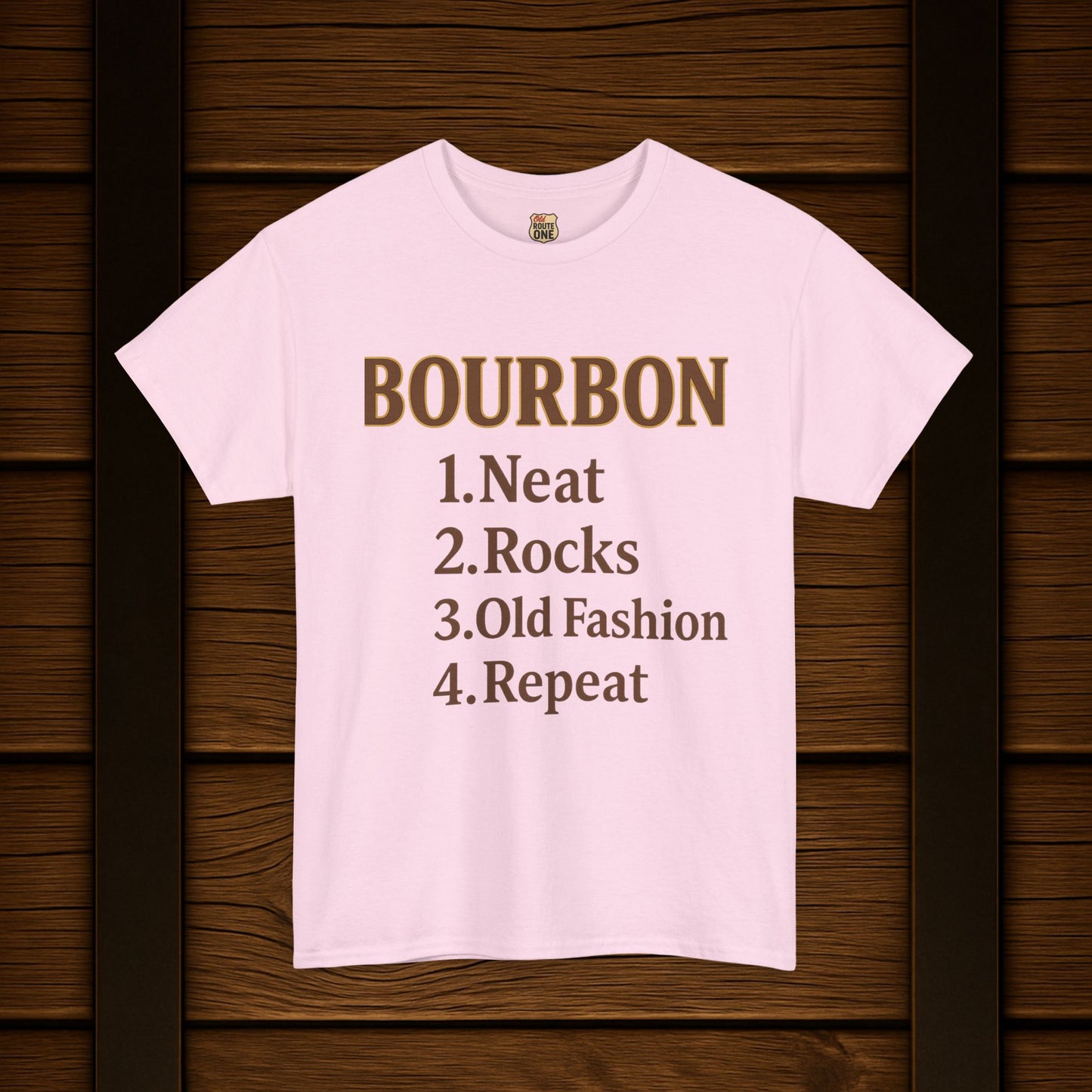 Bourbon Neat, Rocks, Old Fashion, Repeat T-shirt