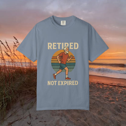 Retired Not Expired Marathon Runner, Retirement Gift T-Shirt Dad Birthday tshirt Granddad gift Retired Father Gift Shirt Nature Lover Gift Hiking Tee Outdoors shirt
