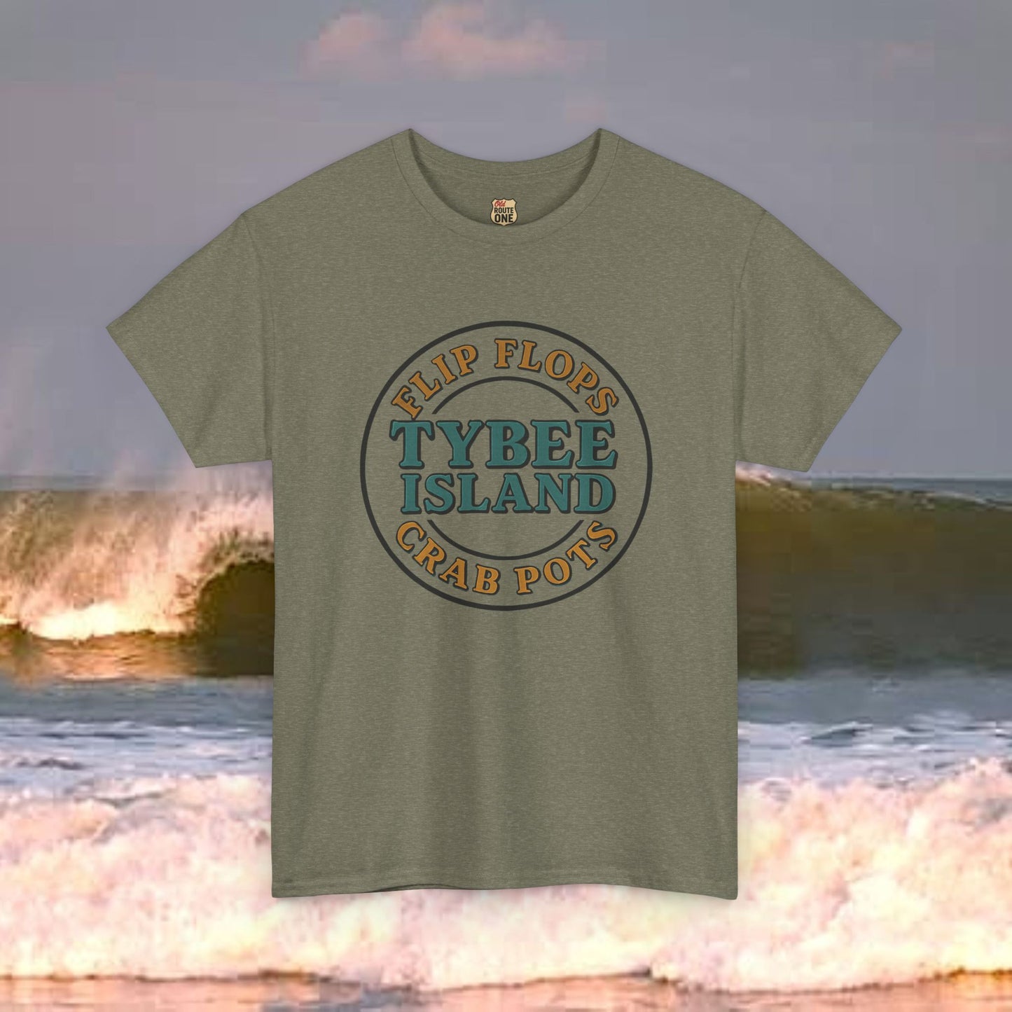 Tybee Island Flip Flops and Crab Pots , Everyday Tees, Gift for Him/Her, Comfortable Fashion, Eco-Friendly