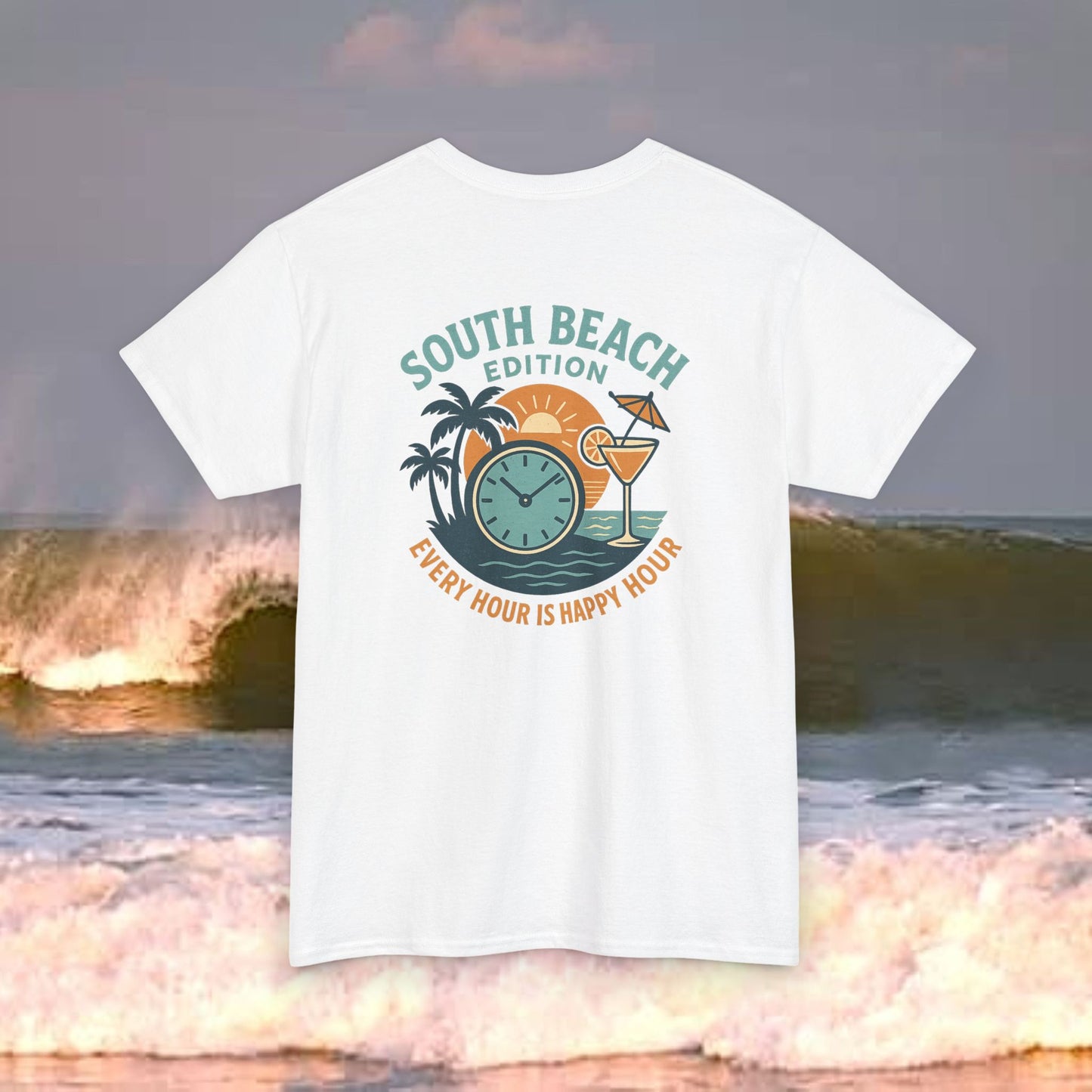 South Beach Edition Every Hour Is Happy Hour, Everyday Tees, Gift for Him/Her, Comfortable Fashion, Eco-Friendly