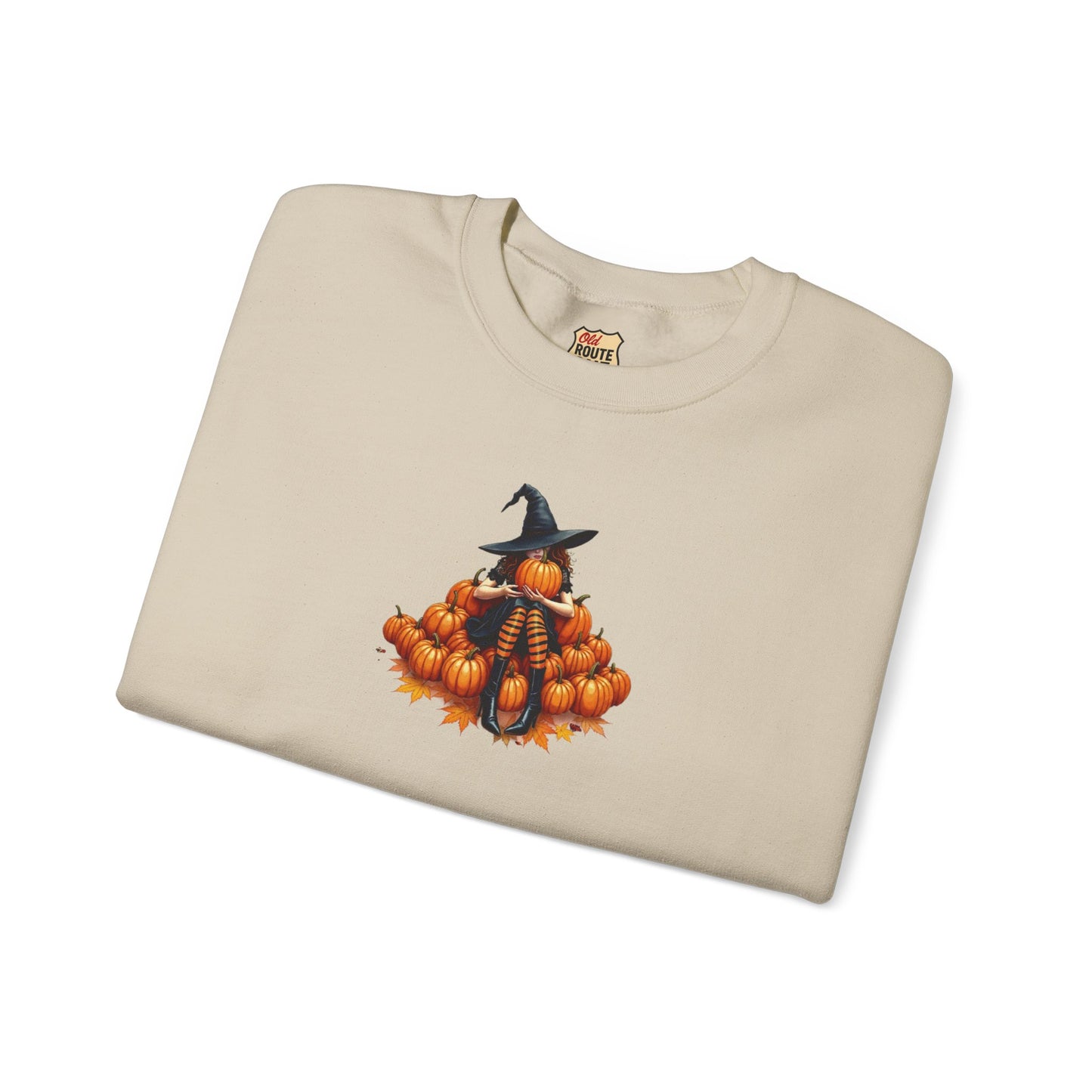 Cute Shy Witch Halloween Pumpkin Crewneck Sweatshirt Cozy Fall Apparel Season Gift for her  Unisex Sweatshirt Halloween Decor Fall Fashion