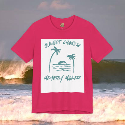 Sunset Chaser Memory Maker T-shirt Tropical Beach Design, Coastal Freedom Collection