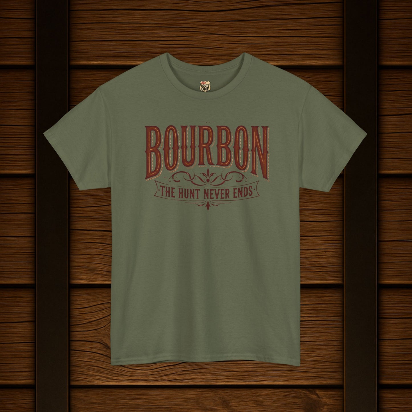 Bourbon The Hunt Never Ends T-shirt