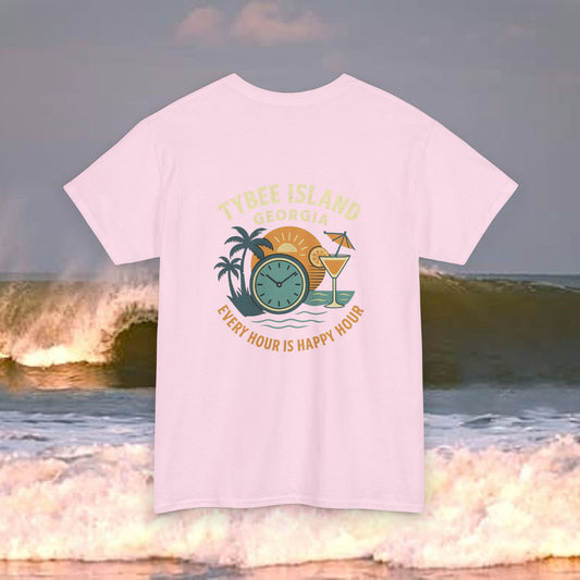 Tybee Island Georgia Vacation Every Hour Is Happy Hour, Everyday Tees, Gift for Him/Her, Comfortable Fashion, Eco-Friendly