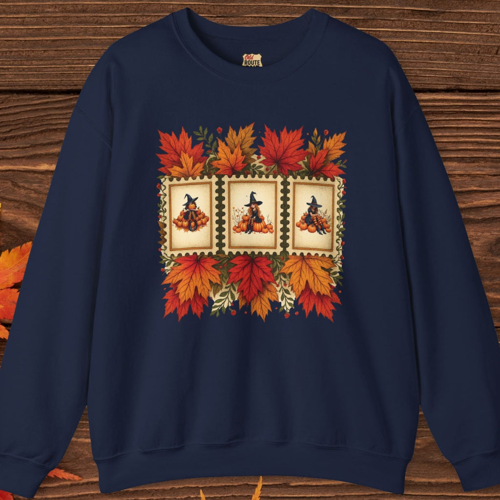 Autumn Leaves Witch Pumpkin Sweatshirt