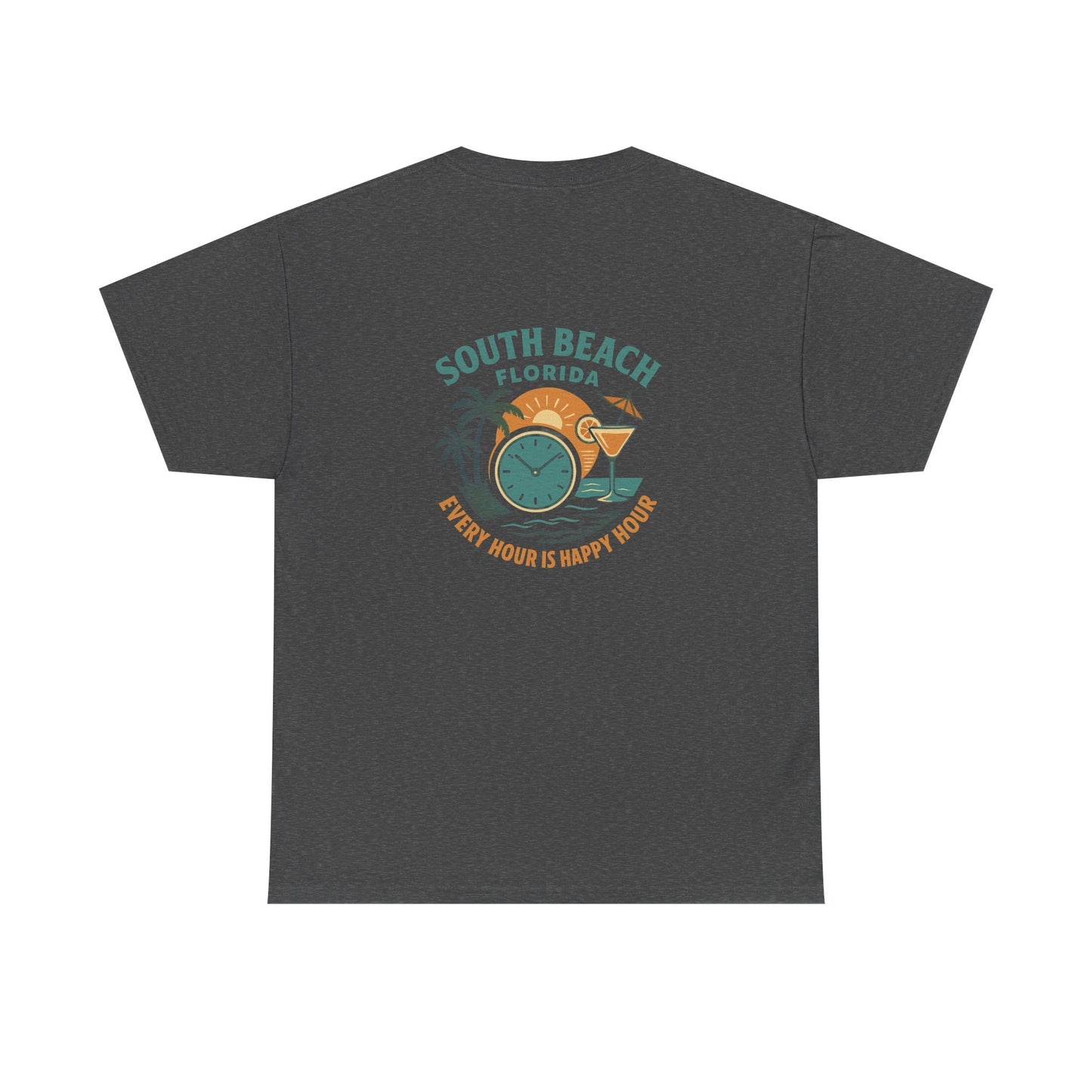 South Beach Florida Every Hour Is Happy Hour, Everyday Tees, Gift for Him/Her, Comfortable Fashion, Eco-Friendly