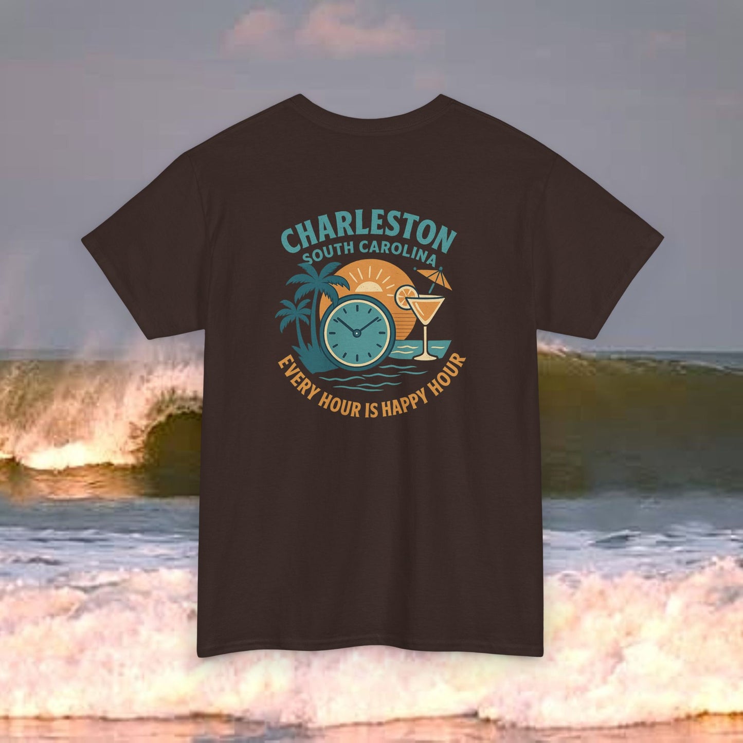 Charleston South Carolina Every Hour Is Happy Hour, Everyday Tees, Gift for Him/Her, Comfortable Fashion, Eco-Friendly