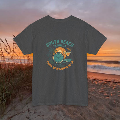 South Beach Florida Every Hour Is Happy Hour, Everyday Tees, Gift for Him/Her, Comfortable Fashion, Eco-Friendly