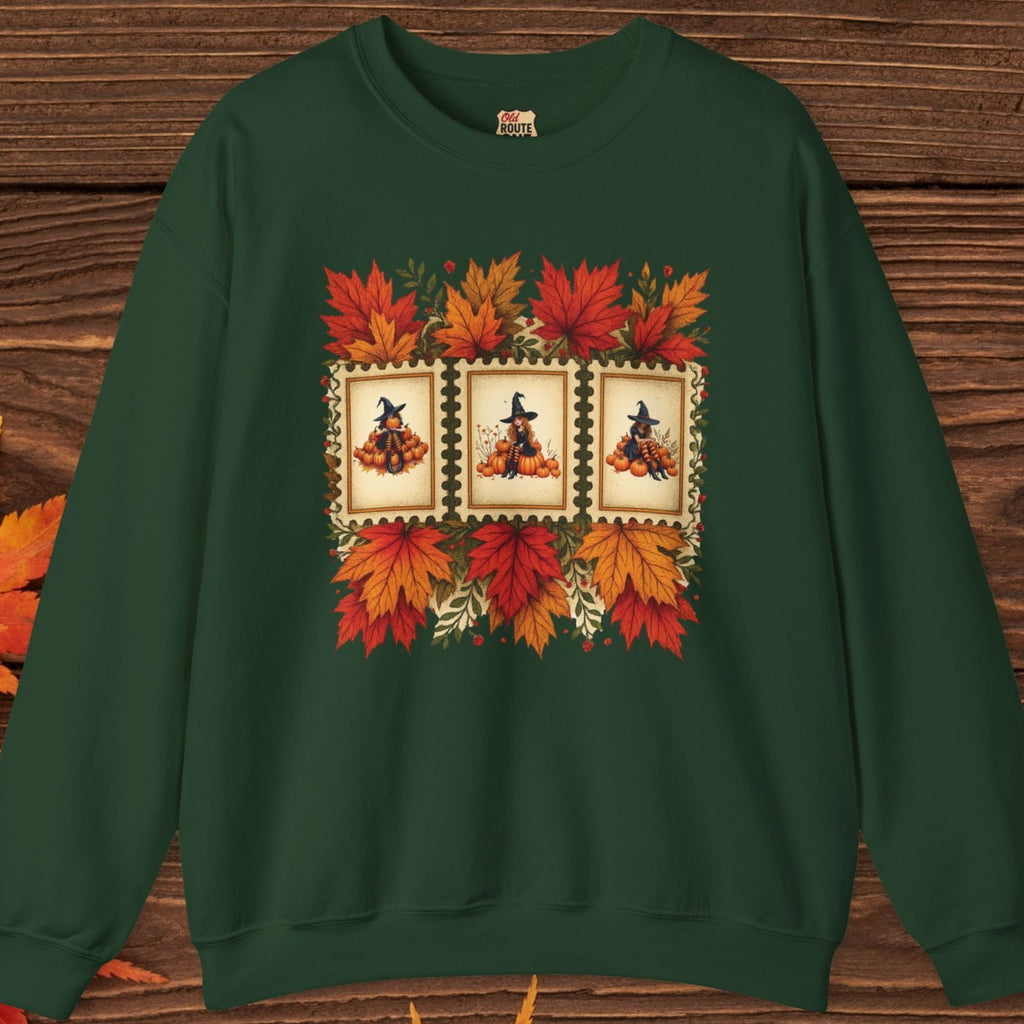 Autumn Leaves Witch Pumpkin Sweatshirt