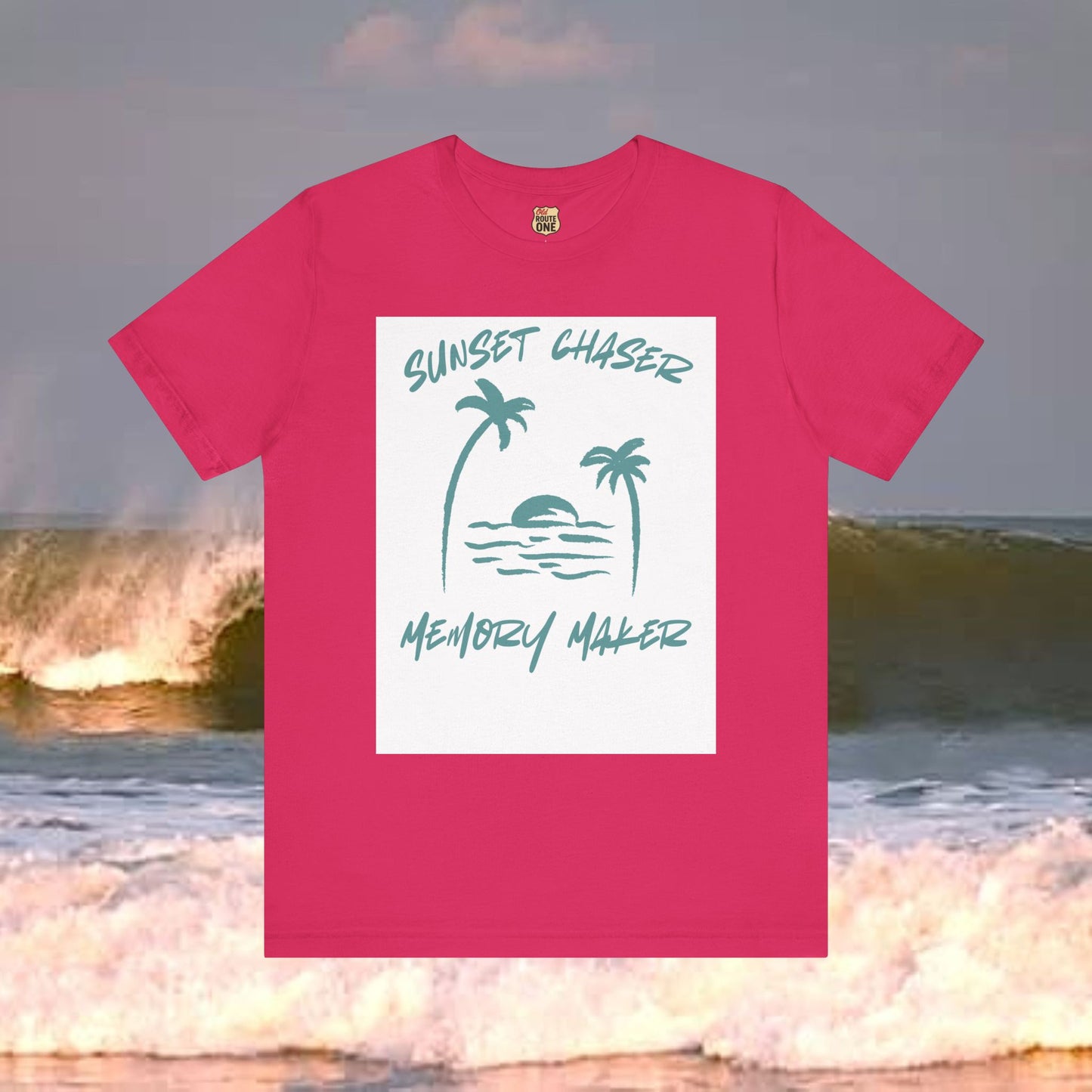 Sunset Chaser Memory Maker T-shirt Tropical Beach Design, Coastal Freedom Collection