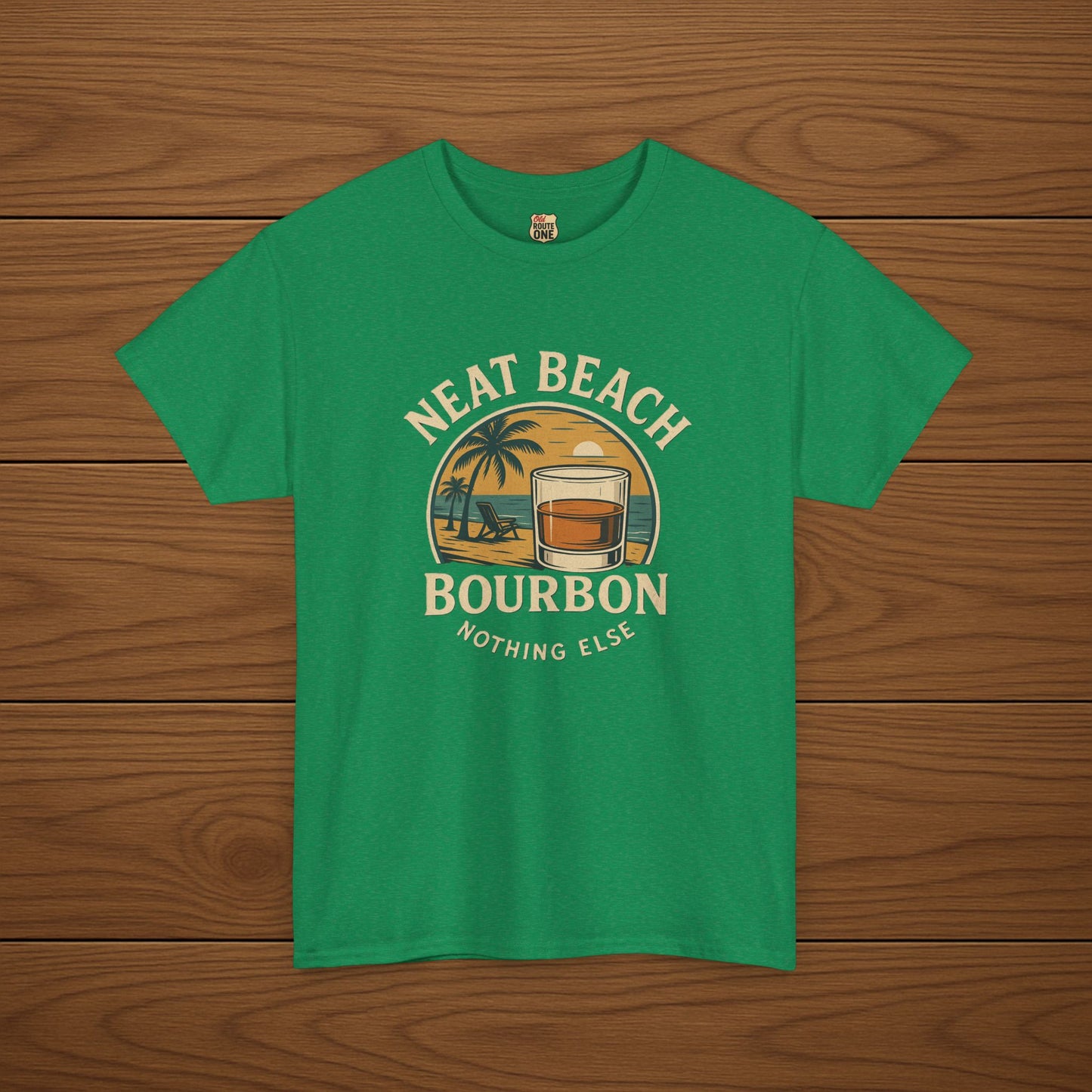 NEAT BEACH Cotton T-shirt, Stylish Casual Wear, Gift for Whiskey Enthusiasts, Perfect for Parties & Celebrations