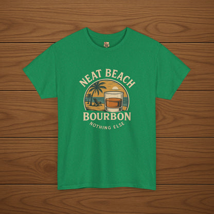 NEAT BEACH Cotton T-shirt, Stylish Casual Wear, Gift for Whiskey Enthusiasts, Perfect for Parties & Celebrations