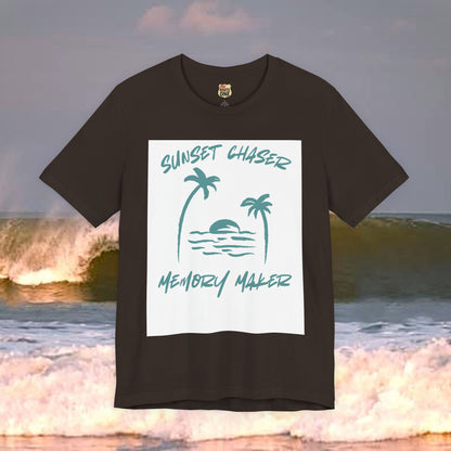 Sunset Chaser Memory Maker T-shirt Tropical Beach Design, Coastal Freedom Collection
