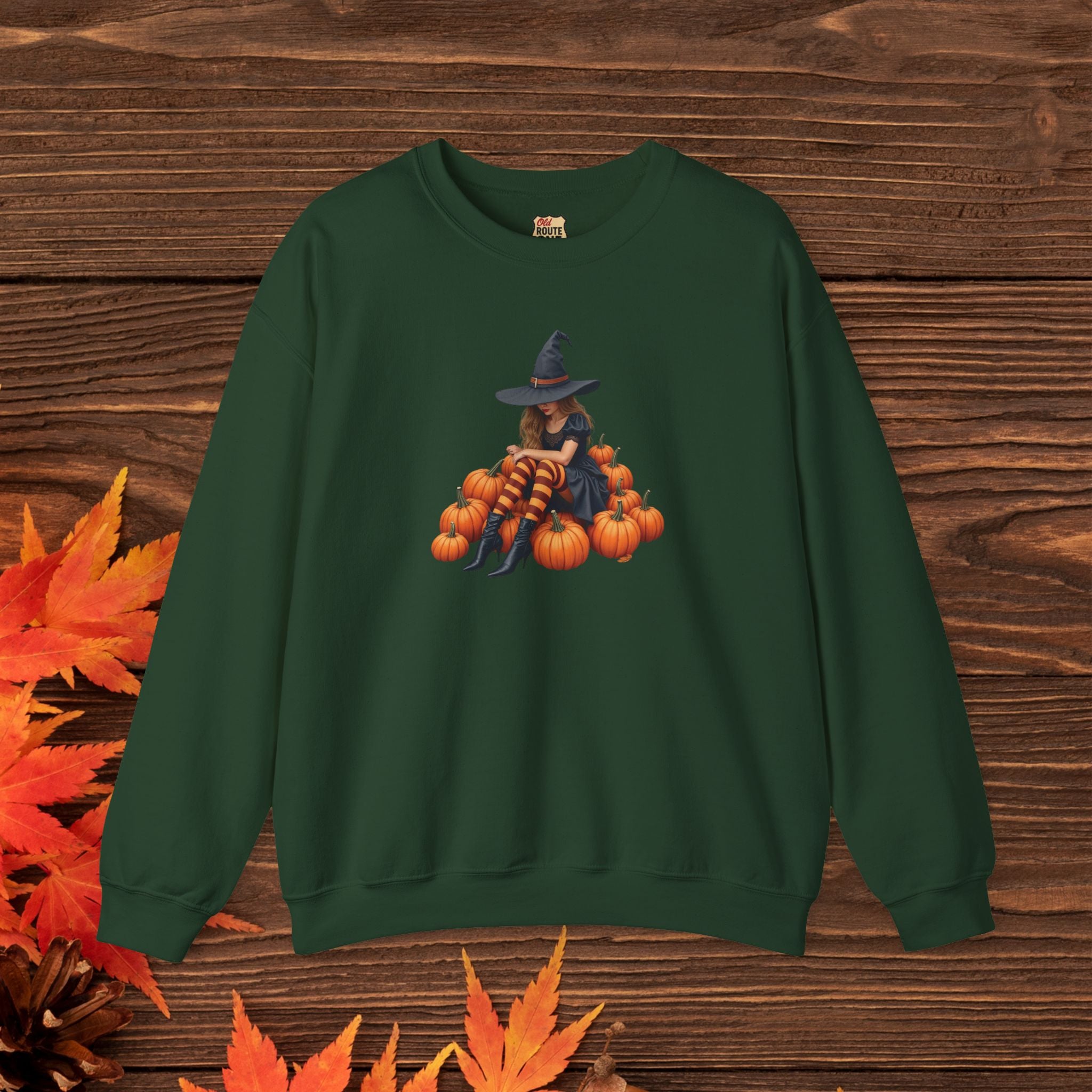 Shy Witch Halloween Pumpkin Sweatshirt