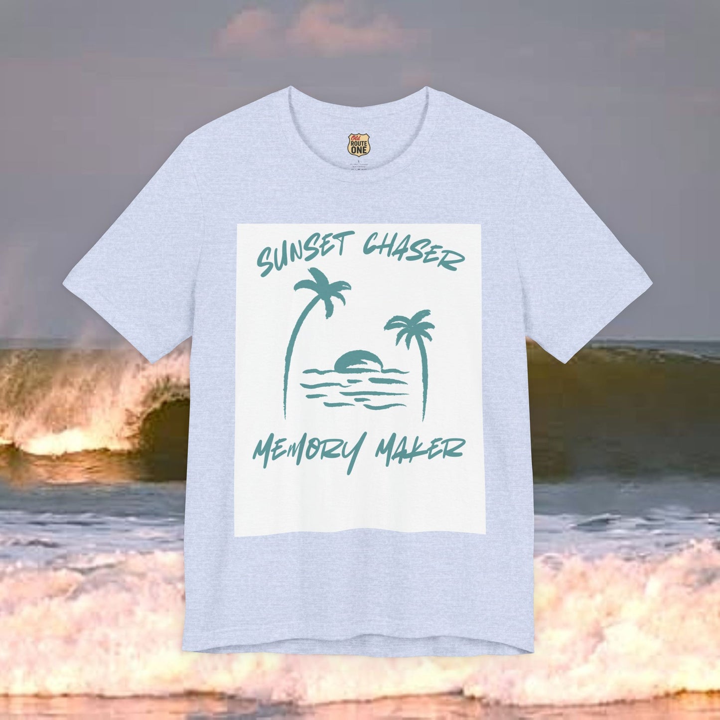 Sunset Chaser Memory Maker T-shirt Tropical Beach Design, Coastal Freedom Collection
