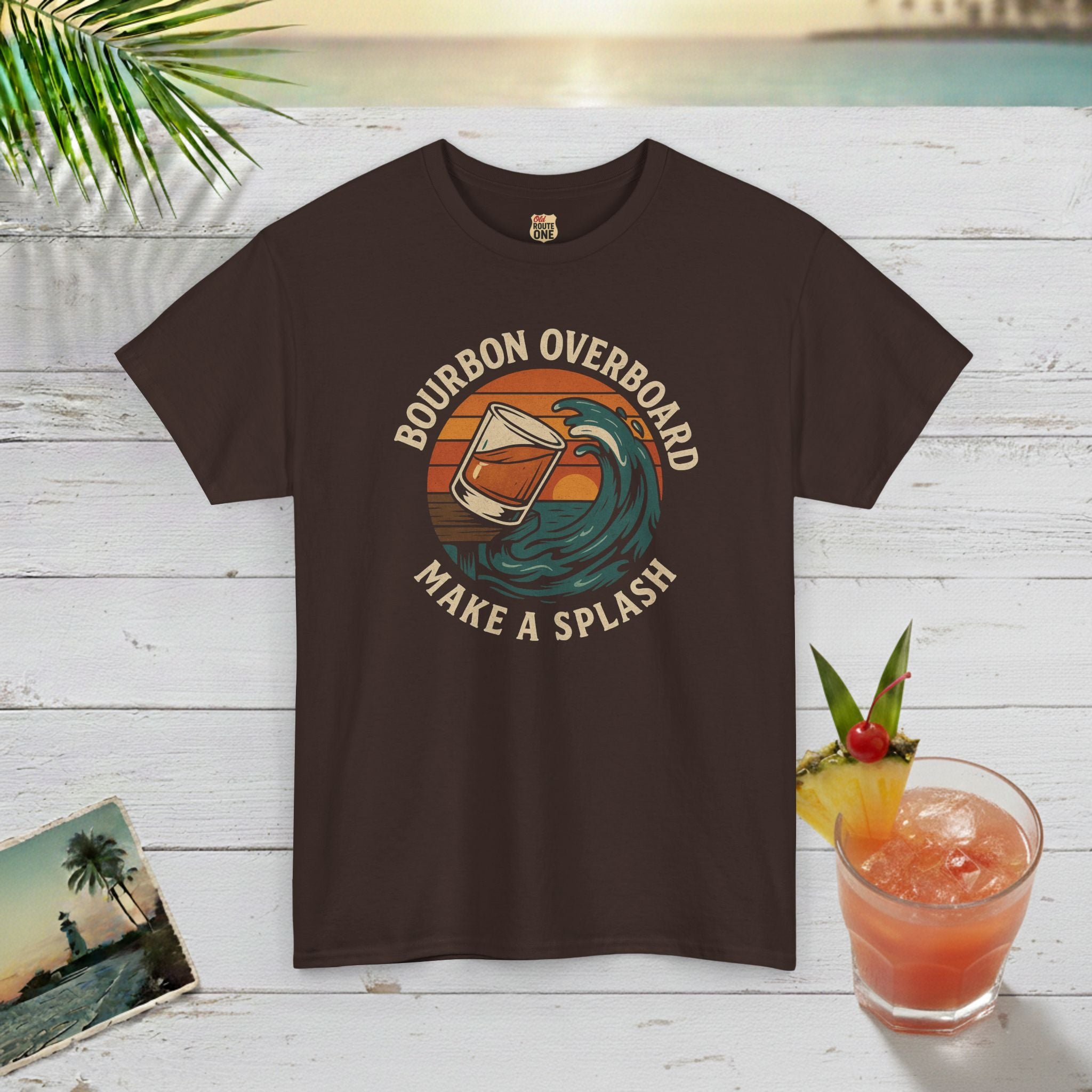 MAKE A SPLASH with BOURBON OVERBOARD T-shirt